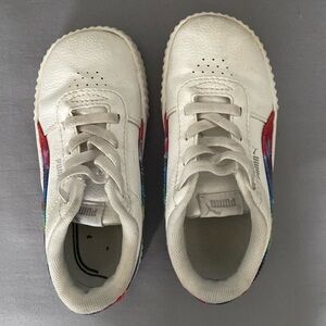 Puma White Carina Tie Dye Big Kids Soft Foam Athletic Shoes Junior Size 9c